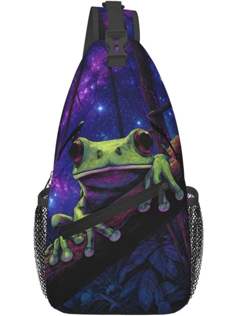 Unisex Frog Sky Board Skeletons Sling Backpack Chest Hiking Travel Crossbody Bag